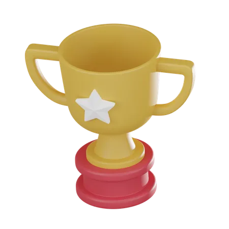 Winners Trophy Cup Ideal For Representing Startup Success Innovation And Corporate Excellence 3 D Render 3D Icon