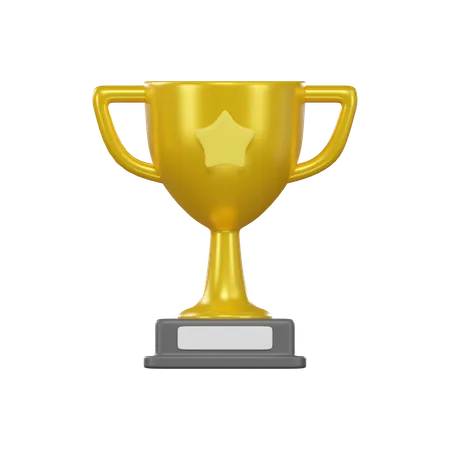 Trophy Cup With A Star 3 D Rendering 3D Icon