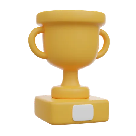 Gold Cup For First Place Trophy For Victory 3 D Render Icon 3D Icon