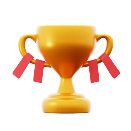 Shinny Golden Trophy Sport Game Reward Achievement Reward 3 D Icon Illustration Render Design 3D Icon