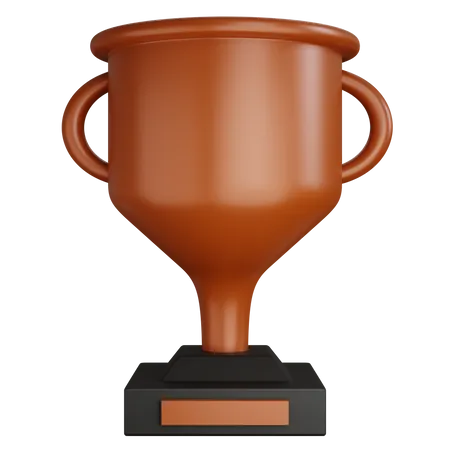 Bronze Trophy Empty Isolated 3 D Rendering Illustration 3D Icon
