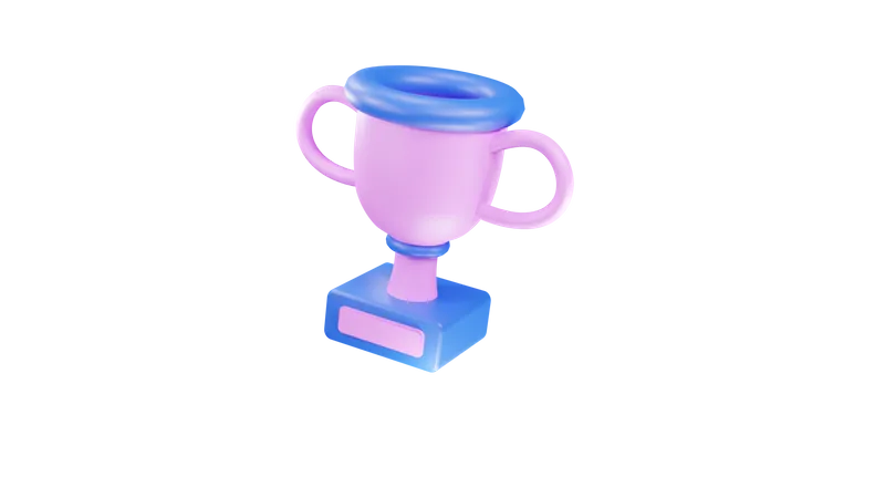 3 D Icon Trophy In Duo Tone 3D Icon