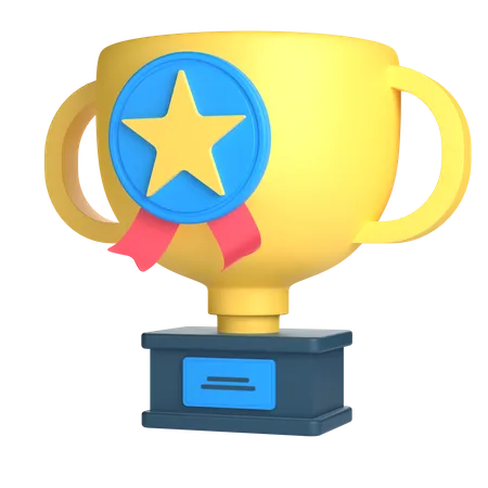3 D Trophy For School And Education Concept Object On A Transparent Background 3D Icon