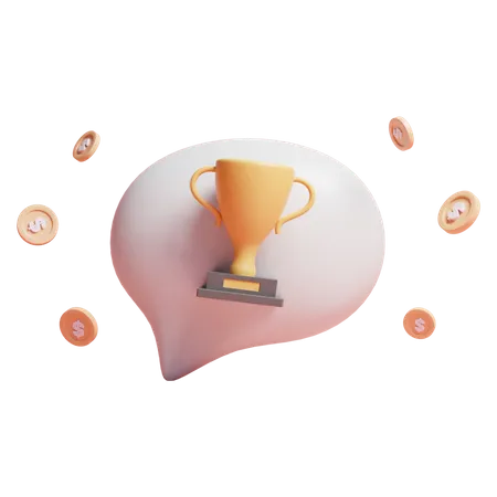 3 D Winner Award Gold Trophy Icon Or 3 D Business Success Award Gold Trophy 3D Icon