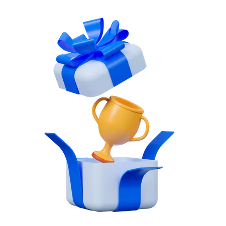Trophy And Gift  3D Icon