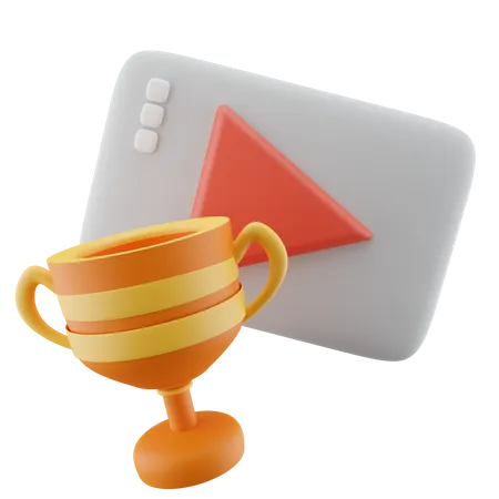 Trophy And Play Button 3D Icon