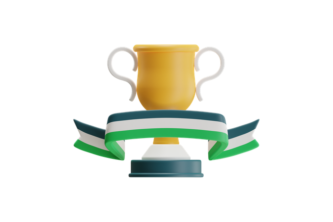 Trophy Award With Ribbon  3D Icon