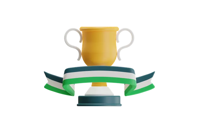 Trophy Award With Ribbon  3D Icon