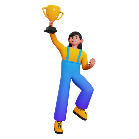 Trophy Girl  3D Illustration