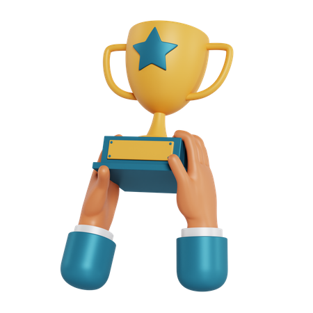 Trophy Holding Hand Gesture  3D Icon