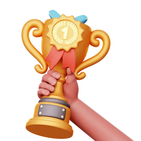 Trophy in Hand  3D Icon