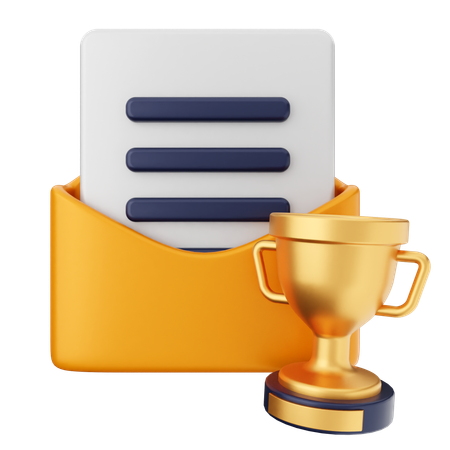 Trophy Mail Message  3D Icon