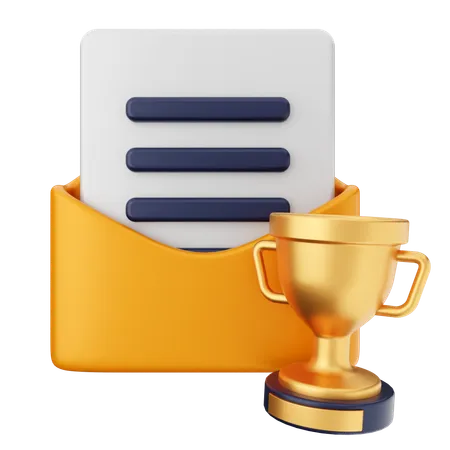 Trophy Mail Message  3D Icon