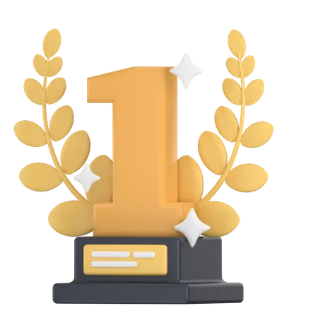 Trophy number one  3D Icon