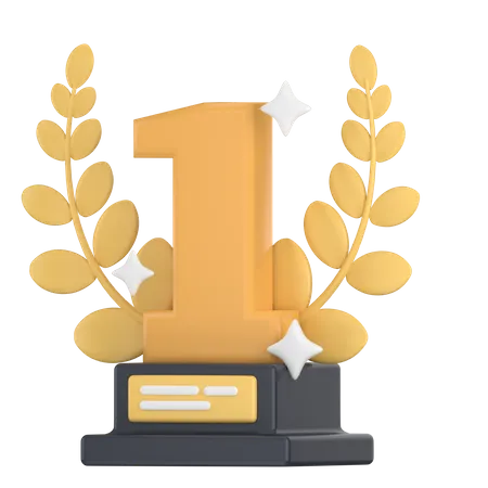 Number One Trophy With Wings 3D Icon