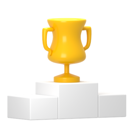 Trophy On Podium  3D Icon