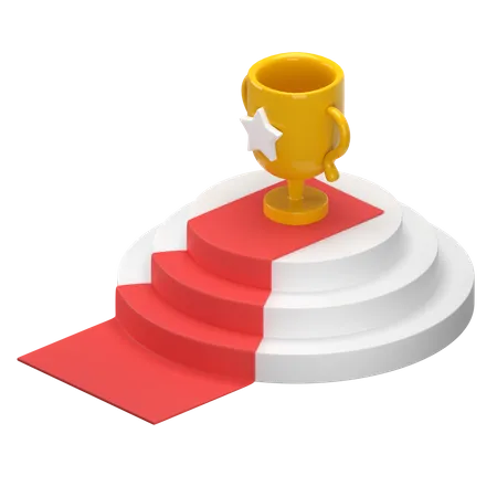 Trophy On Podium  3D Icon