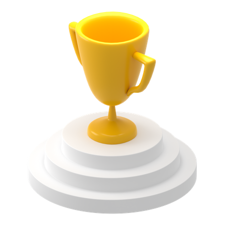 Trophy On Podium  3D Icon