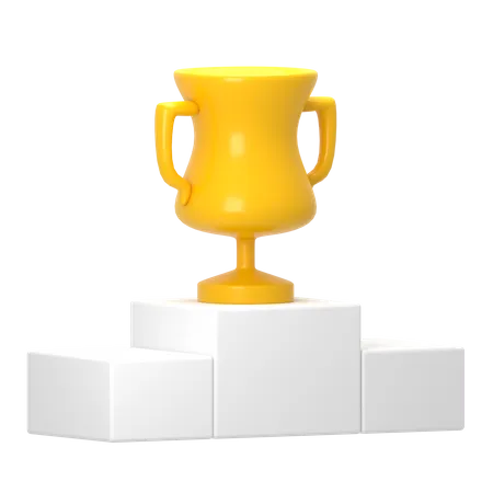 Trophy On Podium  3D Icon