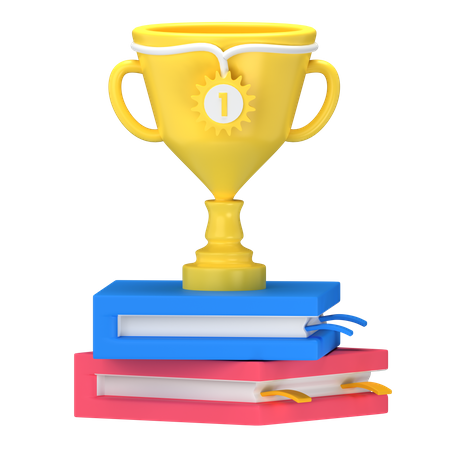 Trophy With Book  3D Icon