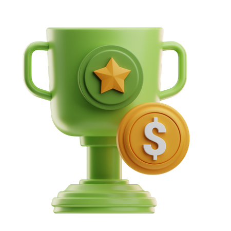 Trophy With Coin  3D Icon