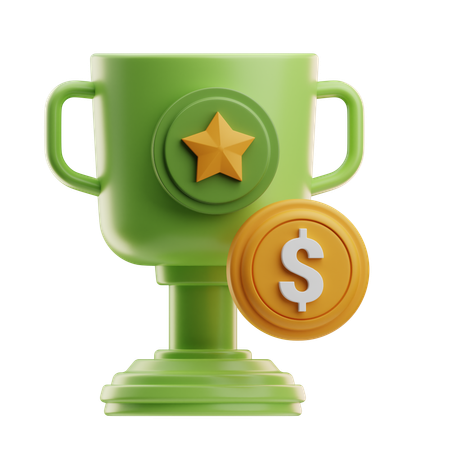 Trophy With Coin  3D Icon