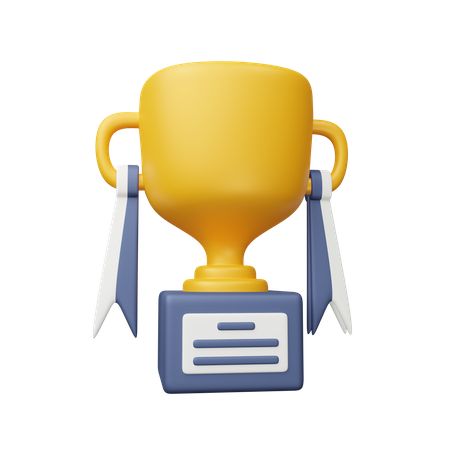 Trophy with ribbon  3D Icon