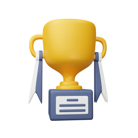 Trophy with ribbon  3D Icon