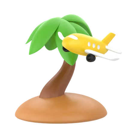 Tropical Flight 3 D Travel Vacation Icon Pack 3D Icon