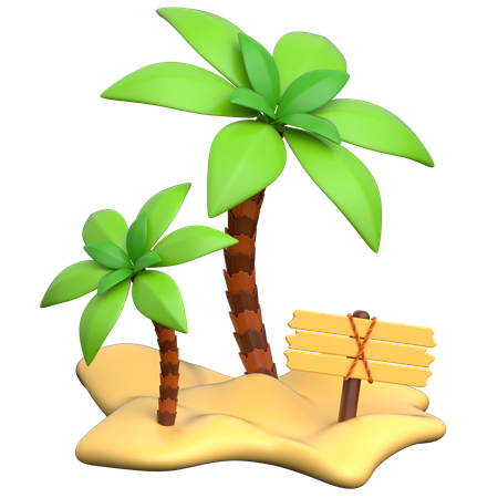 Tropical Island  3D Icon
