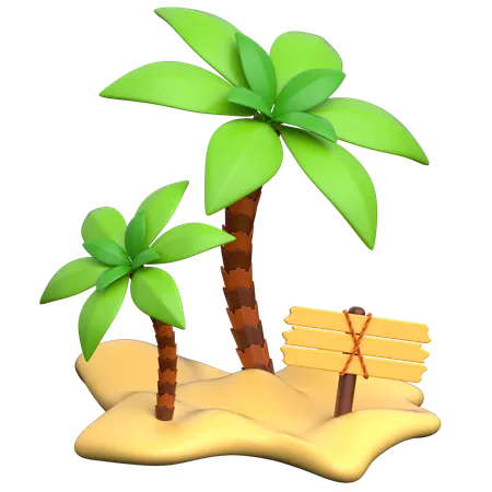 Tropical Island  3D Icon