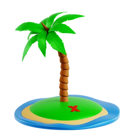 Tropical island  3D Icon