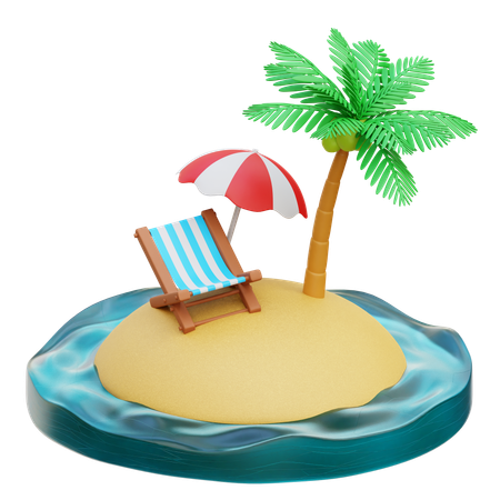 Tropical Island  3D Icon