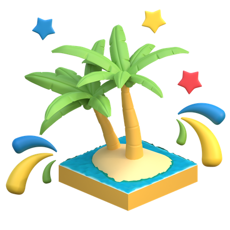 Tropischer Strand  3D Icon