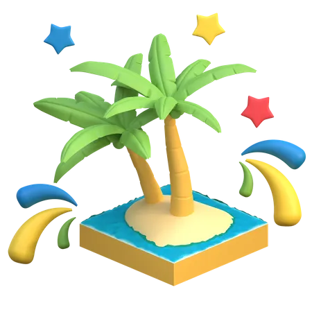 Tropischer Strand  3D Icon