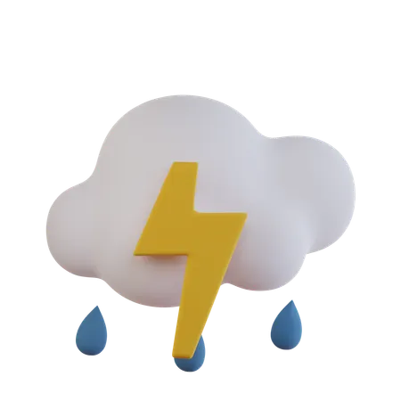 Trovão chovendo  3D Icon