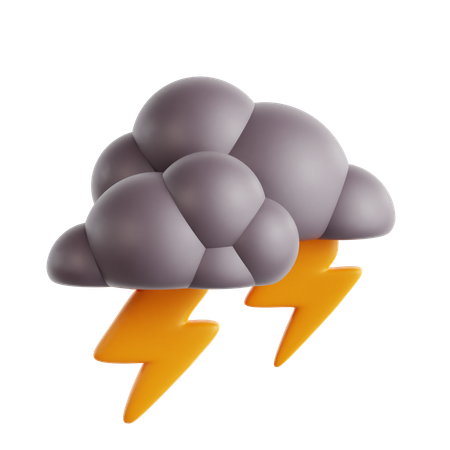 Trovão nublado  3D Icon