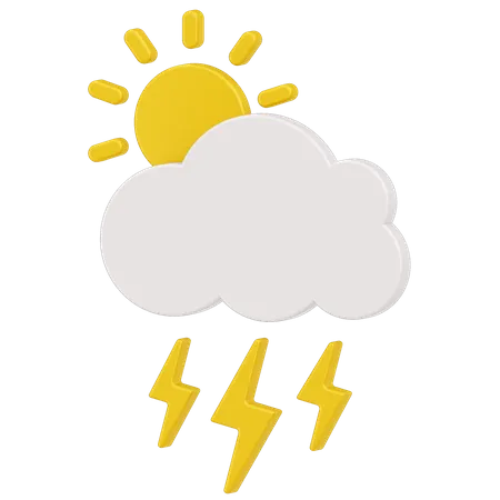 Tempestade com o sol  3D Icon
