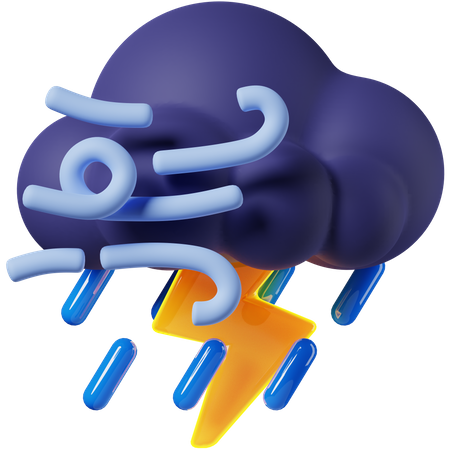 Tempestade ventosa  3D Icon