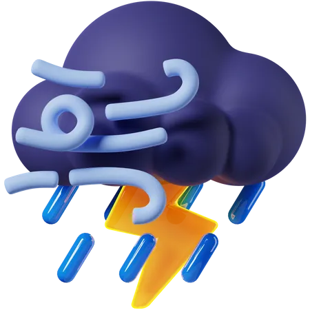 Tempestade ventosa  3D Icon