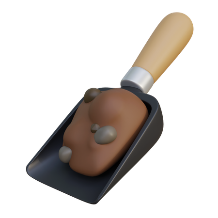 Trowel With Soil  3D Icon