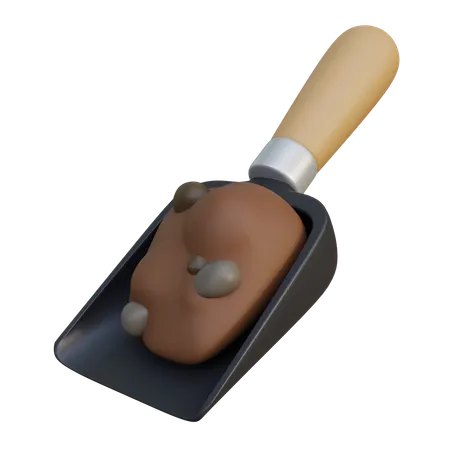Trowel With Soil  3D Icon