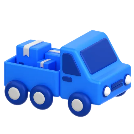 3 D Icon Of A Truck Carrying Boxes 3D Icon