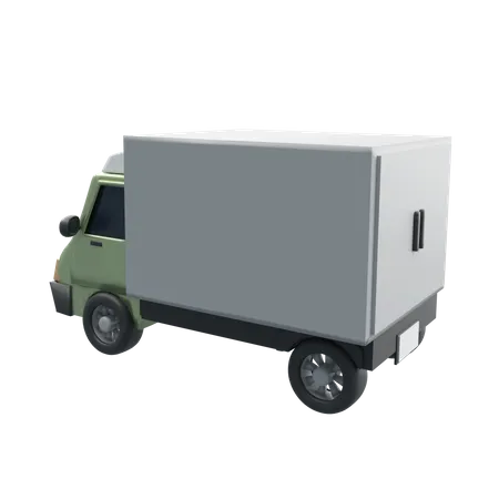 Deliver Logistic Cargo Concept 3 D Rendering Illustration Of A Deliver Truck Back View 3D Illustration