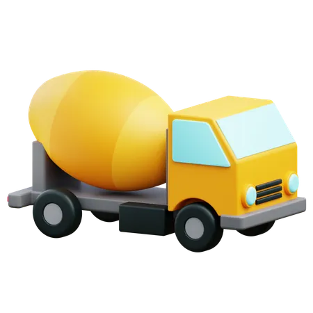 3 D Truck Mixer With Transparent Background 3D Icon