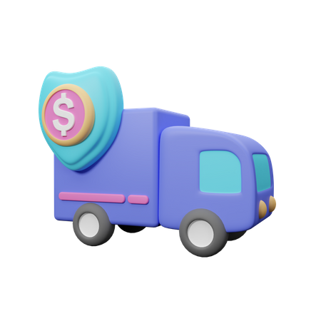 Truck with money  3D Icon