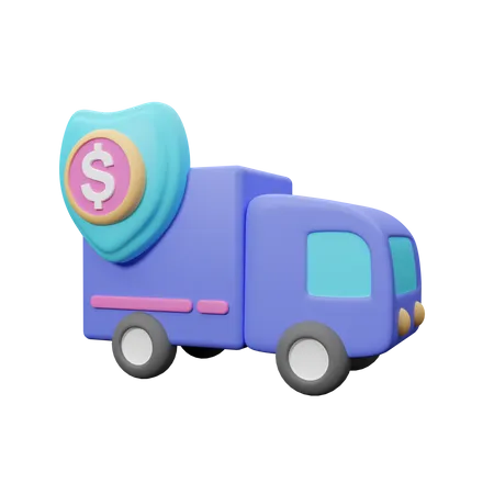 Truck with money  3D Icon
