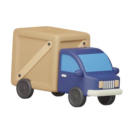 Truck With Trailer  3D Icon