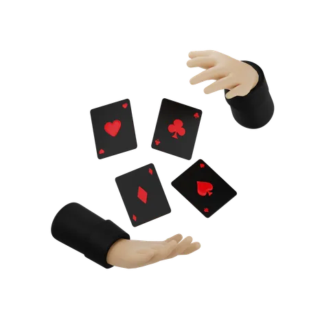 Truco de magia con cartas de póquer  3D Icon