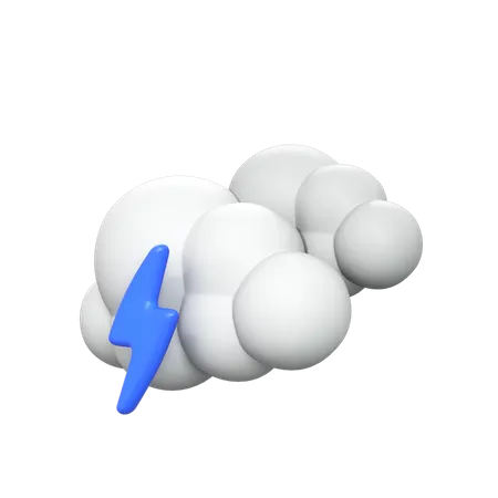 Trueno nublado  3D Icon